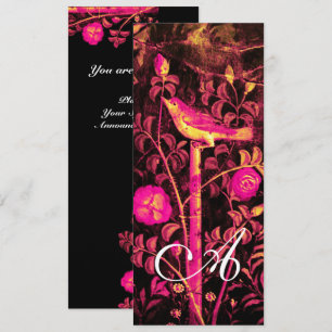 NACHTEGAAL, ROZEN MONOGRAM Rood Zwart  Goud Geel Kaart