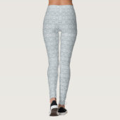 Nachtegaal Witte Abstracte Acryl Kunst Leggings (Achterkant)