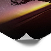 Nachtelijk Beer en Aurora Borealis Poster (Hoek)