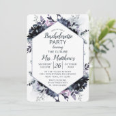 Nachtelijk Bloemen Hexagon Lijst Bachelorette Part Kaart (Staand voorkant)