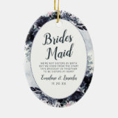 Nachtelijk Bloemen naar het bruidsmeisje Quote Keramisch Ornament (Achterkant)