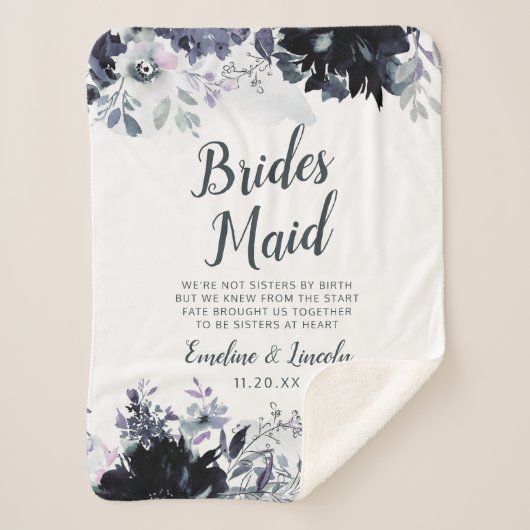 Nachtelijk Bloemen naar het bruidsmeisje Quote Sherpa Deken (Voorkant)