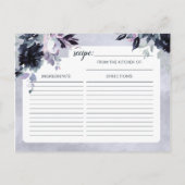 Nachtelijk Bloemen Navy Blue Bride om recept Kaart (Achterkant)