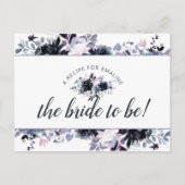 Nachtelijk Bloemen Navy Blue Bride om recept Kaart (Voorkant)