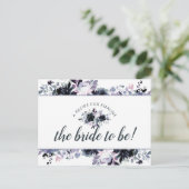Nachtelijk Bloemen Navy Blue Bride om recept Kaart (Staand voorkant)