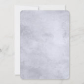 Nachtelijk Bloemen Navy Dusty Blue Border Bruiloft Kaart (Achterkant)