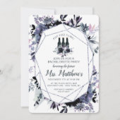Nachtelijk Bloemen Pop Fizz Clink Bachelorette Par Kaart (Voorkant)