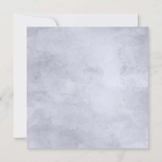 Nachtelijk Bloemen Stoffig Blauw Vierkant Bruiloft Kaart (Achterkant)