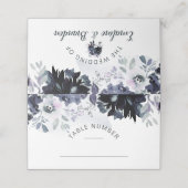 Nachtelijk Bloemen Zitten Tafel Nummer Plaatskaartje (Buitenkant ongevouwen)