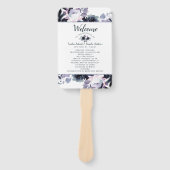 Nachtelijk Bloemenmarine huwelijksceremonie progra Handwaaier (Voorkant)