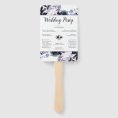 Nachtelijk Bloemenmarine huwelijksceremonie progra Handwaaier (Achterkant)