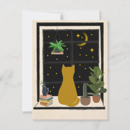 nachtelijk Kat Briefkaart