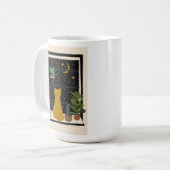 nachtelijk Kat Koffiemok (Voorkant links)