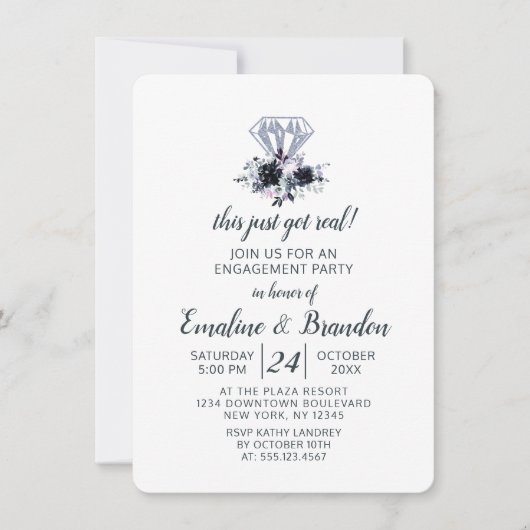 Nachtelijk kreeg dit pas echt verlovingsfeest kaart (Voorkant)