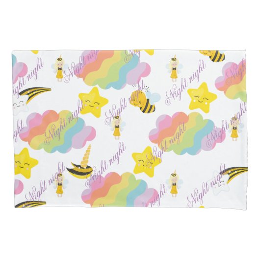 Nachtelijk kussen hoesje met leuke kinder elemente kussensloop (Voorkant)