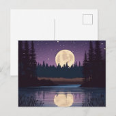 nachtelijk maanverlichte poel briefkaart (Voorkant / Achterkant)