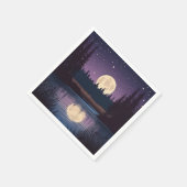 nachtelijk maanverlichte poel servet (Hoek)