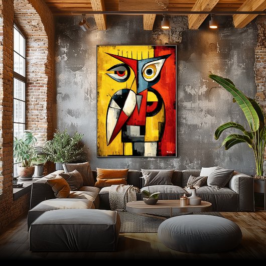 Nachtelijk Signaal  Hedendaagse Abstracte Expressi Poster