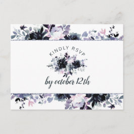 Nachtelijk stoffig blauw bruiloft maaltijd keuze R Briefkaart