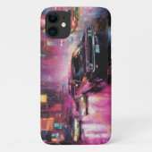 Nachtelijk straatracen in Vibrant City Case-Mate iPhone Case (Achterkant)