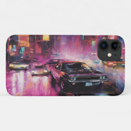 Nachtelijk straatracen in Vibrant City Case-Mate iPhone Case