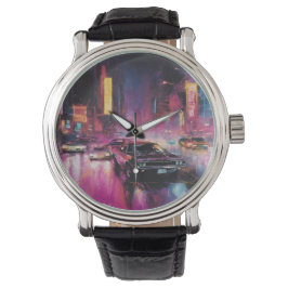 Nachtelijk straatracen in Vibrant City Horloge