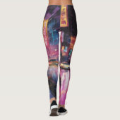 Nachtelijk straatracen in Vibrant City Leggings (Achterkant)