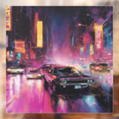 Nachtelijk straatracen in Vibrant City Raamsticker (Vel 2)