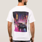 Nachtelijk straatracen in Vibrant City T-shirt (Achterkant)