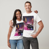 Nachtelijk straatracen in Vibrant City T-shirt (Unisex)