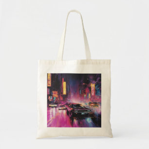 Nachtelijk straatracen in Vibrant City Tote Bag