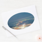 Nachtelijk Uitzicht Aso Night Zee Clouds Japan Kum Ovale Sticker (Envelop)