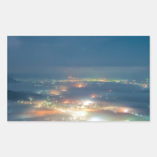 Nachtelijk Uitzicht Aso Night Zee Clouds Japan Kum Rechthoekige Sticker