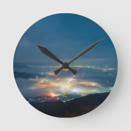 Nachtelijk Uitzicht Aso Night Zee Clouds Japan Kum Ronde Klok