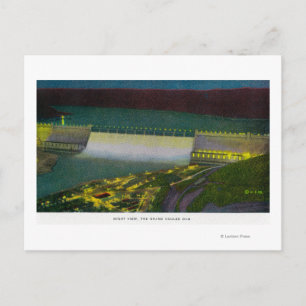 Nachtelijk Uitzicht, Grand Coulee Dam Briefkaart