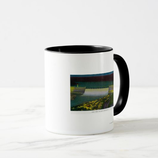 Nachtelijk Uitzicht, Grand Coulee Dam Mok (Voorkant rechts)