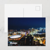 Nachtelijk uitzicht in Malaga, Spanje Briefkaart (Voorkant / Achterkant)