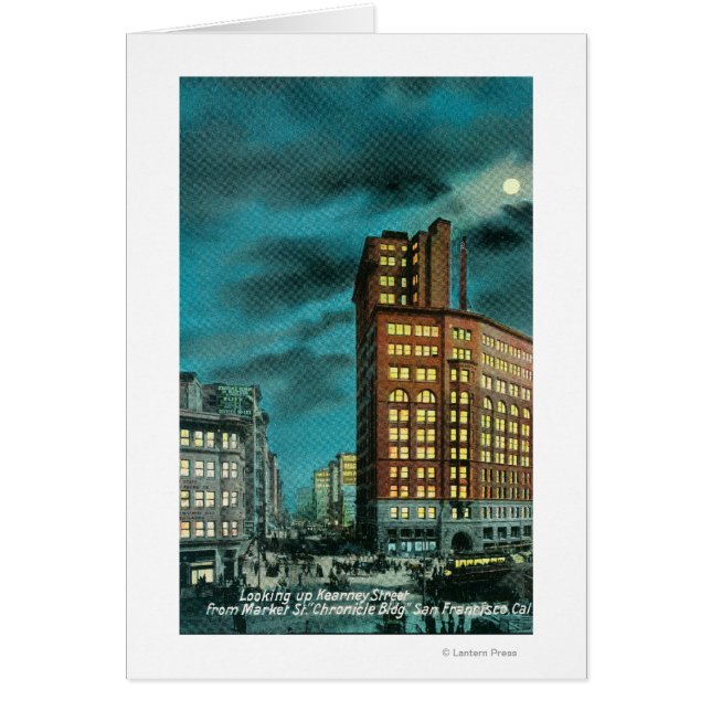 Nachtelijk Uitzicht Kearney St bij Chronicle Bldg (Voorkant)