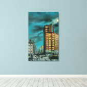 Nachtelijk Uitzicht Kearney St bij Chronicle Bldg Canvas Afdruk (Insitu (Houten vloer))