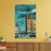 Nachtelijk Uitzicht Kearney St bij Chronicle Bldg Canvas Afdruk (Insitu (Woonkamer))