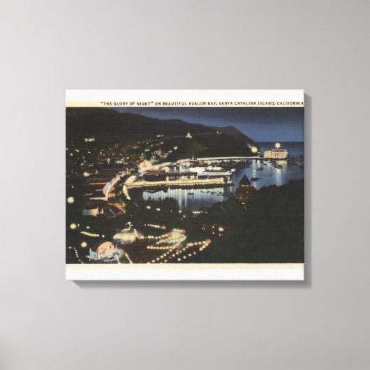 Nachtelijk Uitzicht van Avalon Bay Canvas Afdruk (Voorkant)