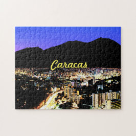 Nachtelijk uitzicht van Caracas City Legpuzzel