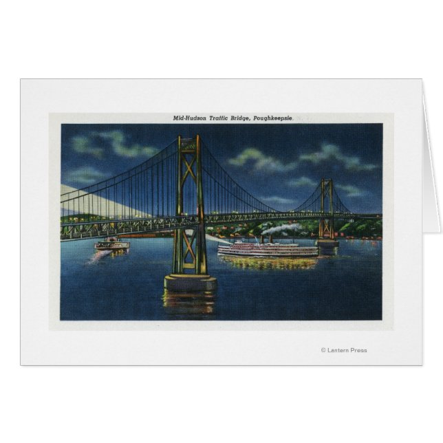 Nachtelijk Uitzicht van de Midden-Hudson-verkeersb (Voorkant Horizontaal)