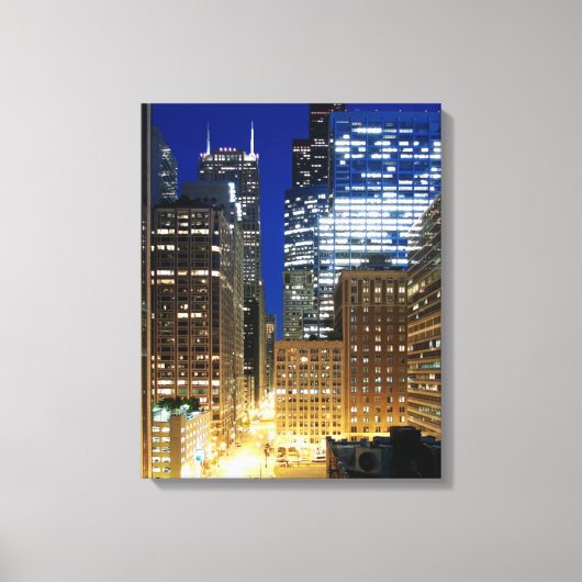 Nachtelijk uitzicht van de stad Chicago Canvas Afdruk (Voorkant)