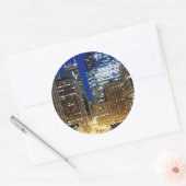 Nachtelijk uitzicht van de stad Chicago Ronde Sticker (Envelop)