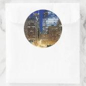 Nachtelijk uitzicht van de stad Chicago Ronde Sticker (Tas)