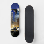 Nachtelijk uitzicht van de stad Chicago Skateboard (Voorkant)