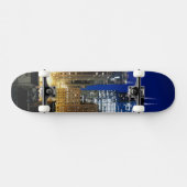 Nachtelijk uitzicht van de stad Chicago Skateboard (Horizontaal)