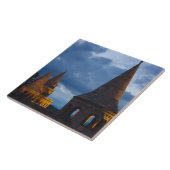 Nachtelijk uitzicht van het bekken van de vissers, tegeltje (Zijkant)