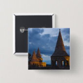 Nachtelijk uitzicht van het bekken van de vissers, vierkante button 5,1 cm (Voorkant /achterkant)